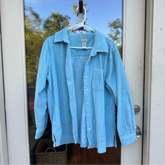 L.L. Bean Tops - LL Bean Sky Blue Corduroy Shirt Size Large